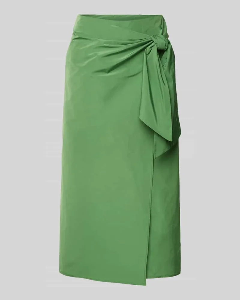 Max Mara Wickelrock mit Knotendetail Modell 'NARSETE Gruen