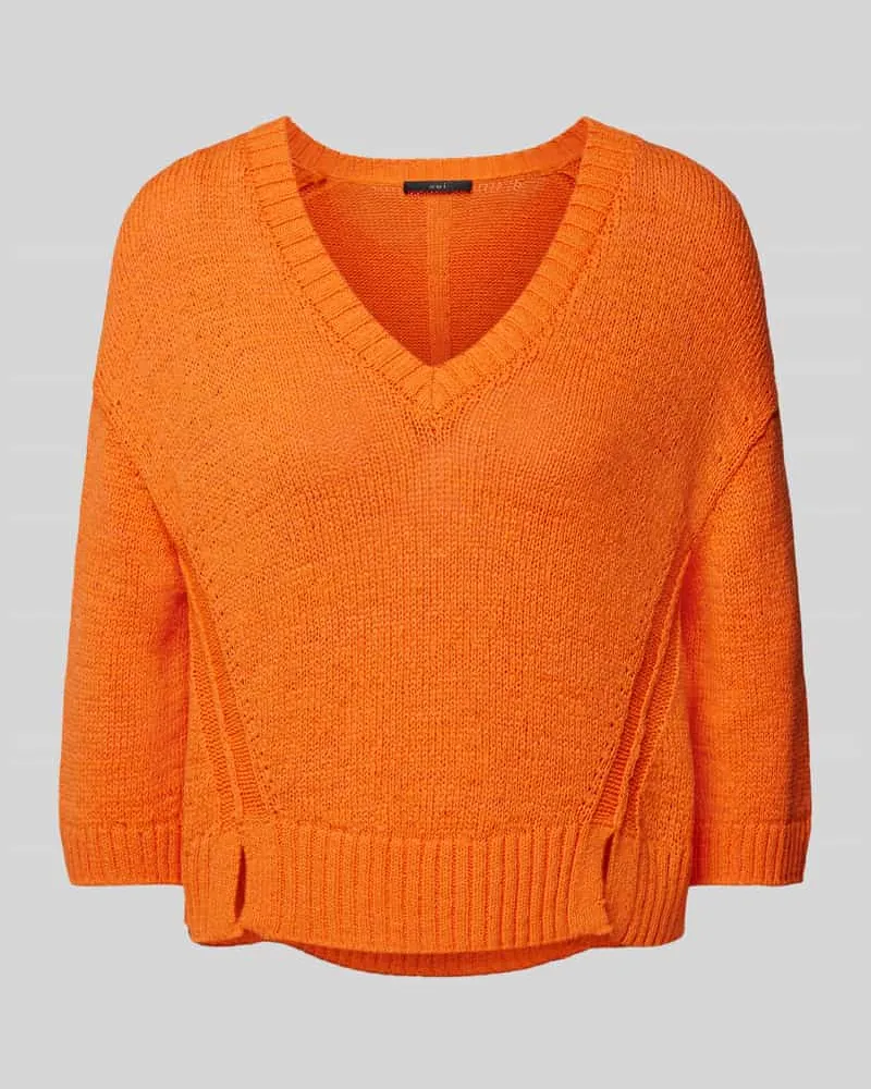 Oui  Loose Fit Strickpullover mit Leinen-Anteil Orange