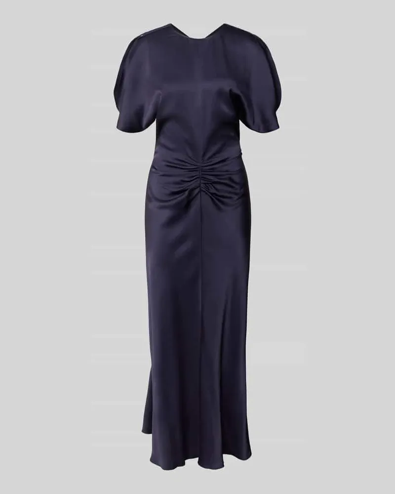 Victoria Beckham Midikleid mit Viskose-Anteil Dunkelblau