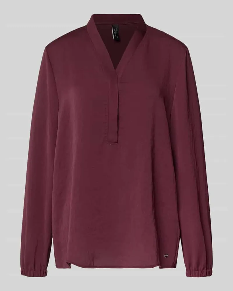 Marc Cain Regular Fit Bluse mit V-Ausschnitt Bordeaux