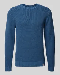 Pepe Jeans Strickpullover mit Label-Detail Modell 'Maddox Blau