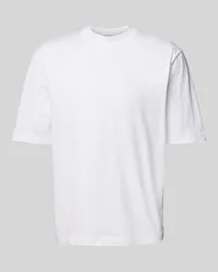 Filippa K T-Shirt mit geripptem Rundhalsausschnitt Weiss