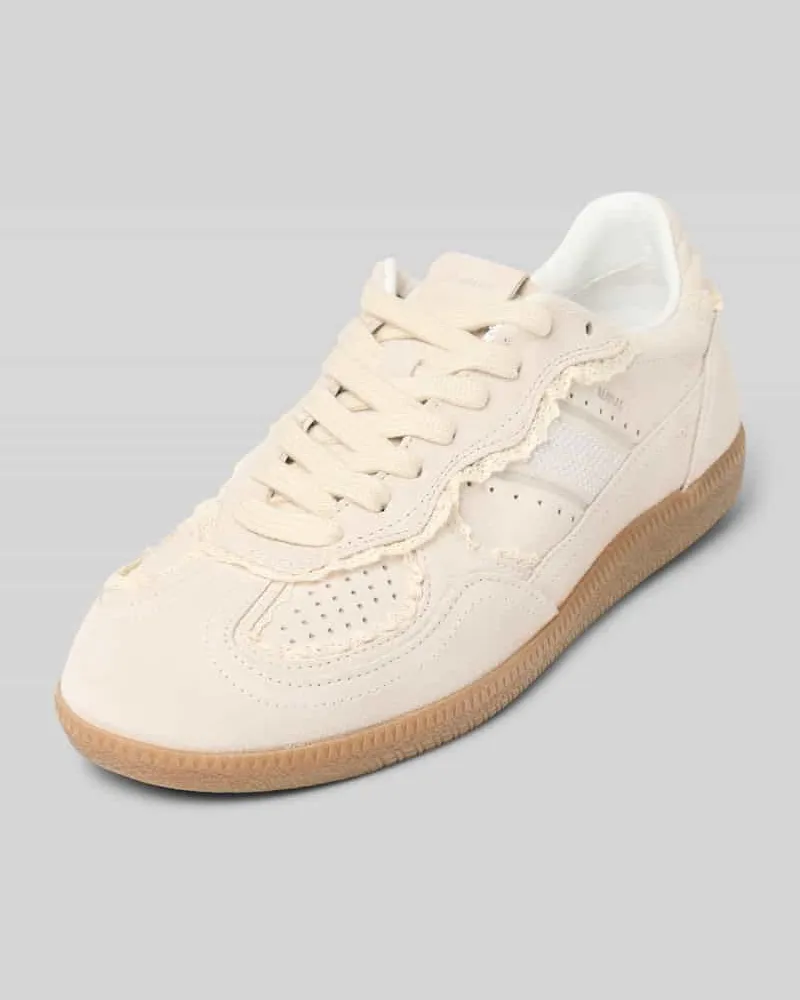Alohas Sneaker aus Leder mit Häkelspitze Ecru