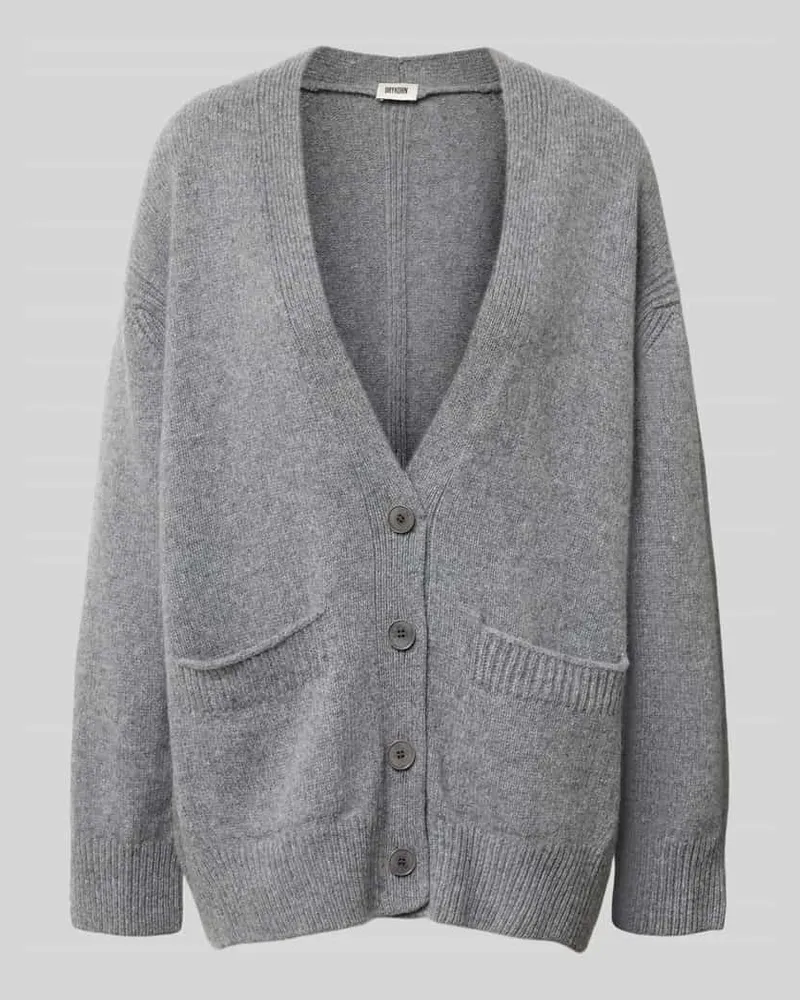 Drykorn Relaxed Fit Strickjacke aus Schurwolle Modell 'JAYDENI Mittelgrau