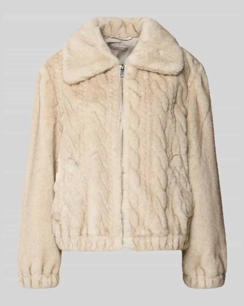 Liu Jo Regular Fit Jacke aus Kunstfell Offwhite