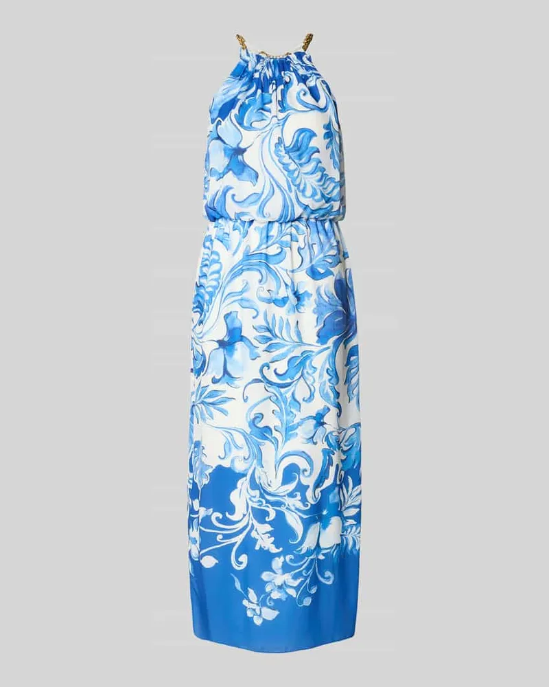 Adrianna Papell Cocktailkleid im Allover-Look mit Seitenschlitz Blau