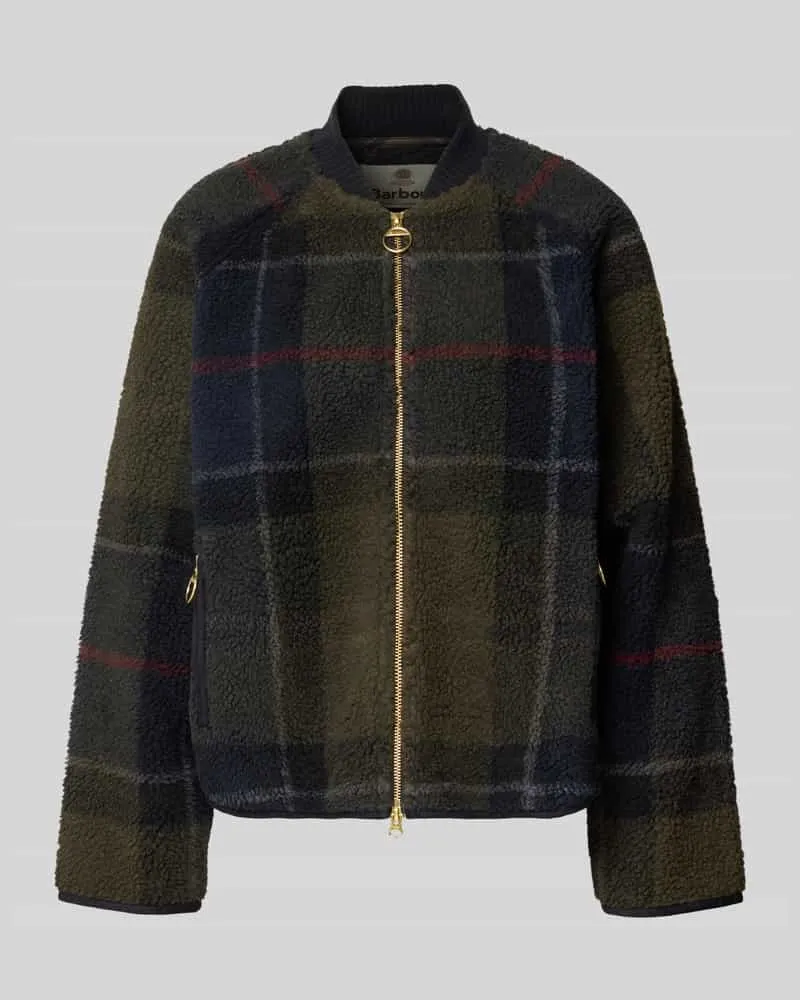 Barbour Teddyjacke mit Zweiwege Reißverschluss Marine