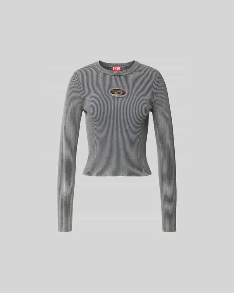 Diesel Longsleeve mit Label-Detail Hellgrau