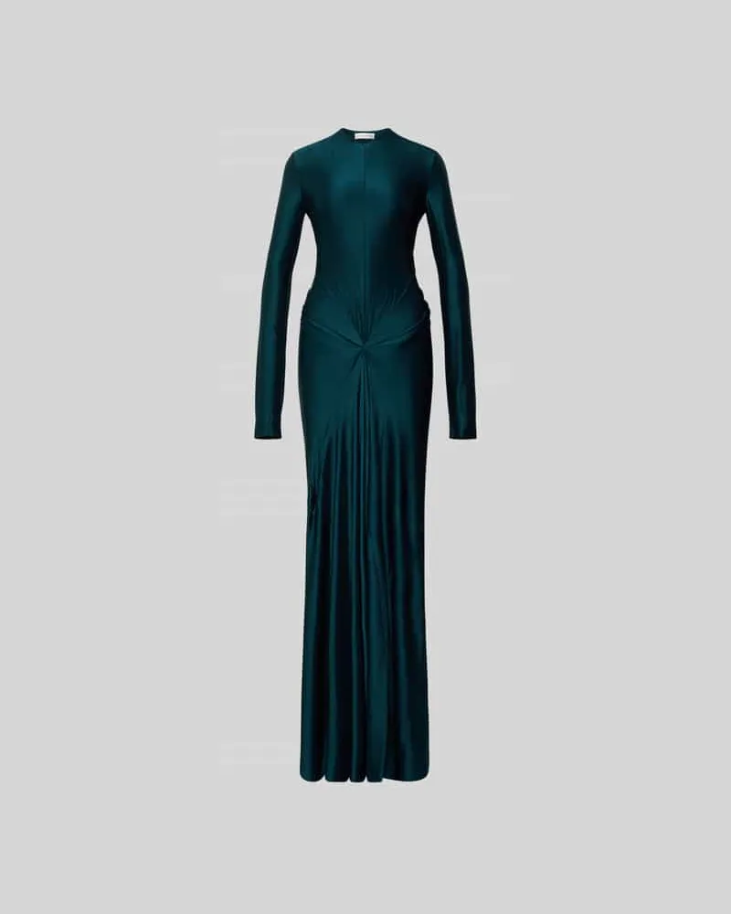 Victoria Beckham Slim Fit Maxikleid aus Viskose-Mix Dunkelblau