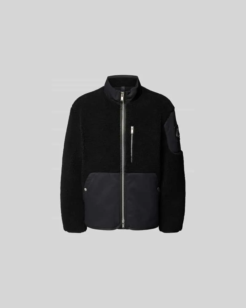 Moose Knuckles Regular Fit Jacke mit Kunstfellbesatz Black