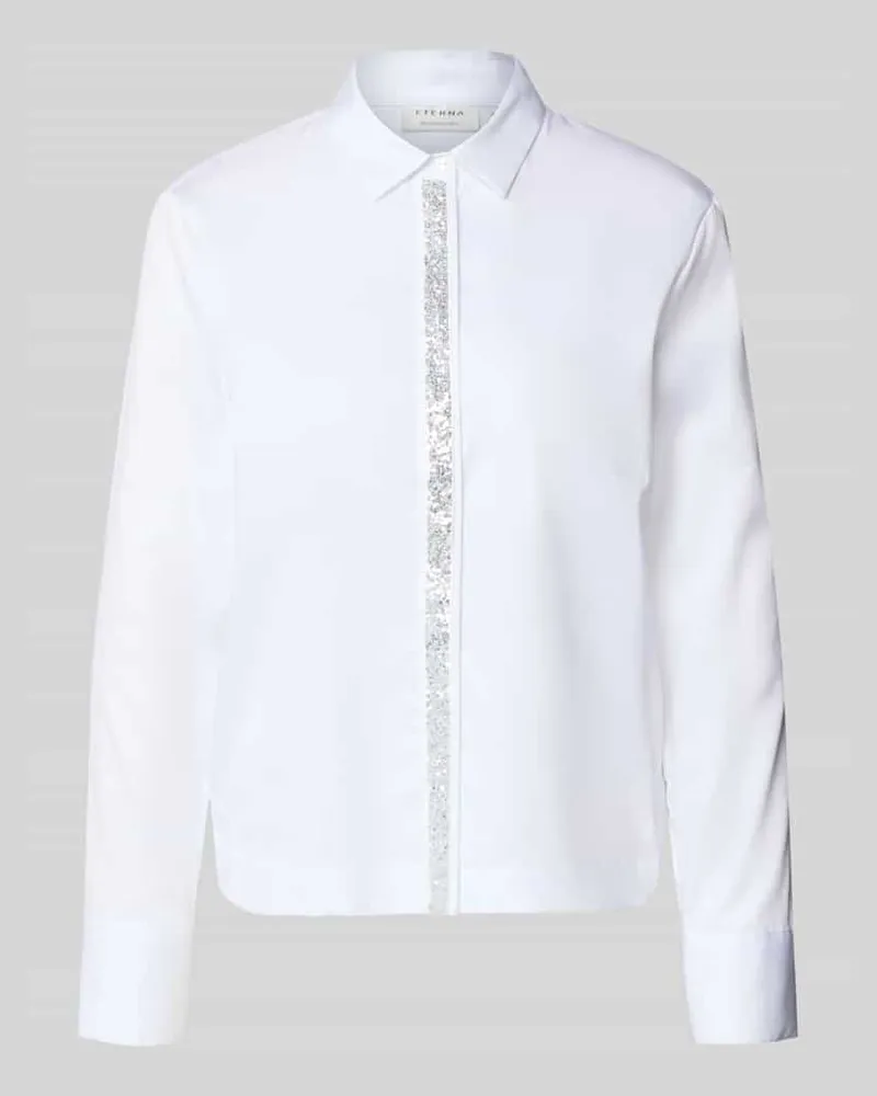 Eterna Regular Fit Bluse mit Pailletten Weiss