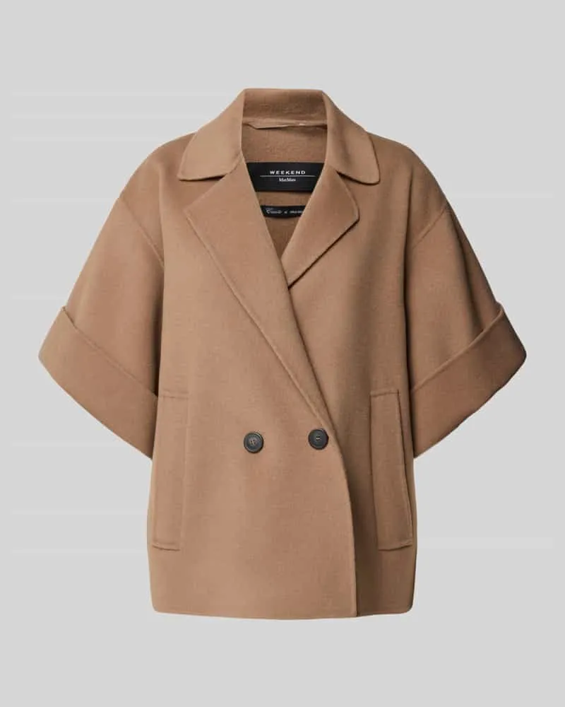 Max Mara Regular Fit Jacke aus reiner Schurwolle Hellbraun