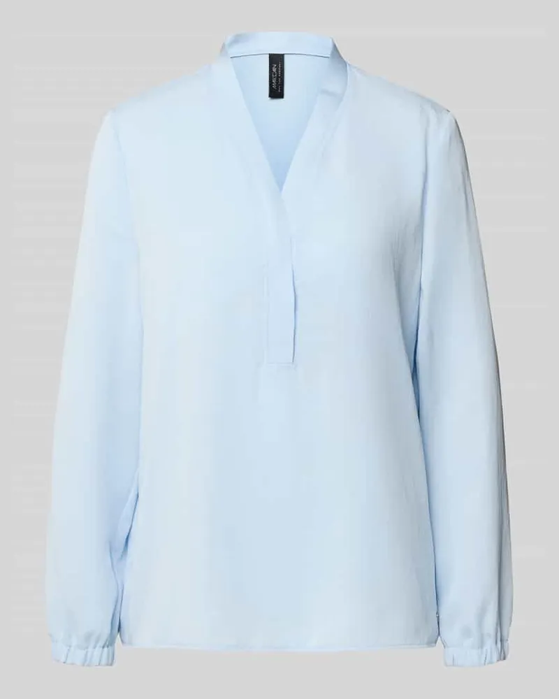 Marc Cain Regular Fit Bluse mit V-Ausschnitt Hellblau