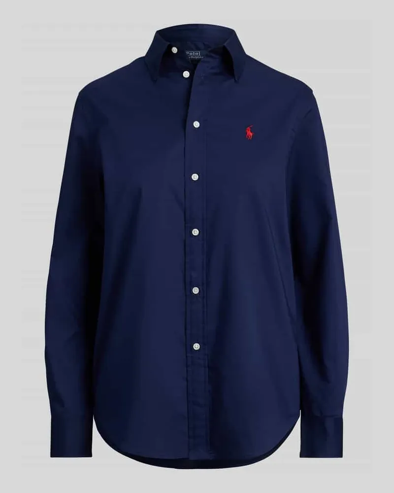 Ralph Lauren Slim Fit Hemdbluse aus reiner Baumwolle Dunkelblau