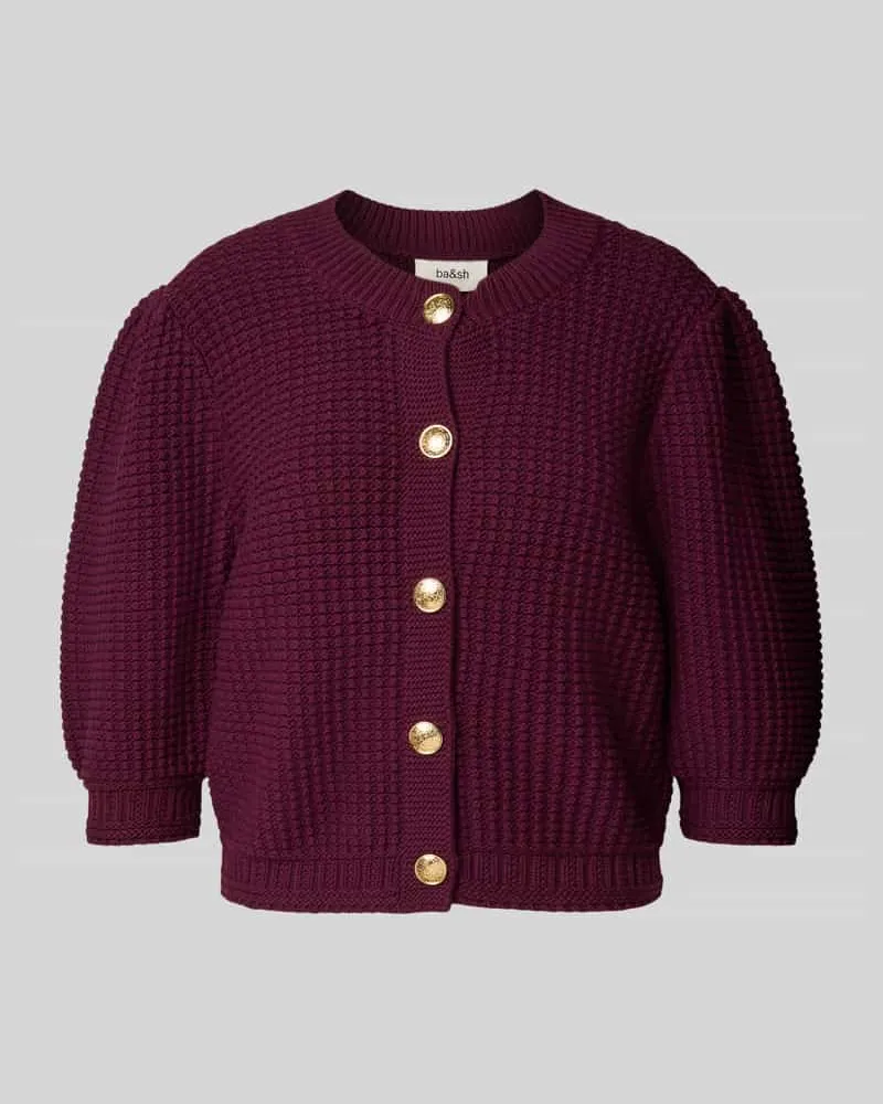 ba&sh Strickjacke mit durchgängiger Knopfleiste Modell 'Garance Bordeaux