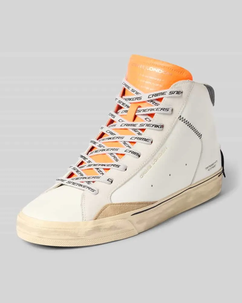 Crime High Top Sneaker im Distressed-Look Weiss