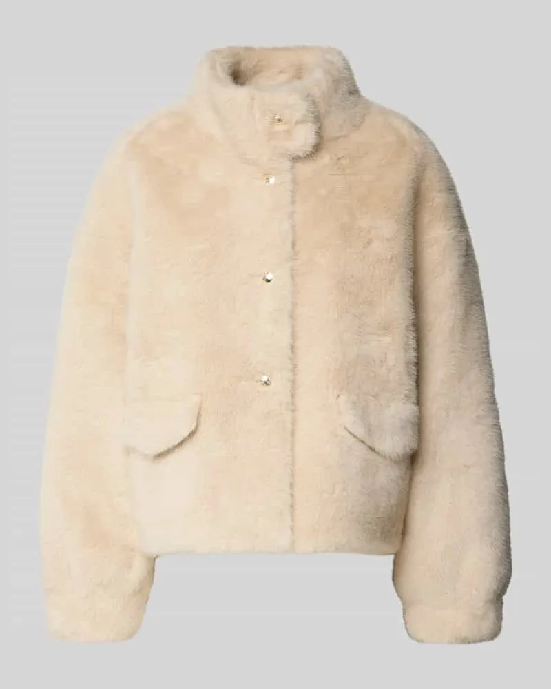 JOOP! Regular Fit Webpelzjacke mit Stehkragen Ecru