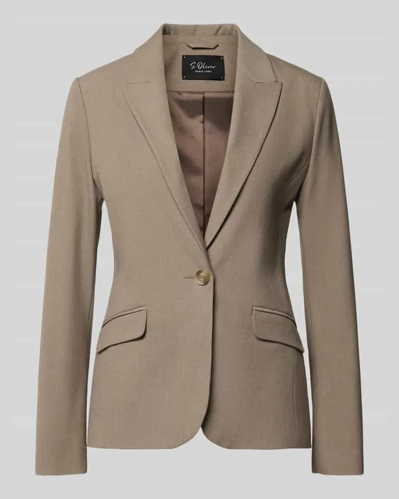S.Oliver Slim Fit Blazer mit Viskose-Anteil Taupe