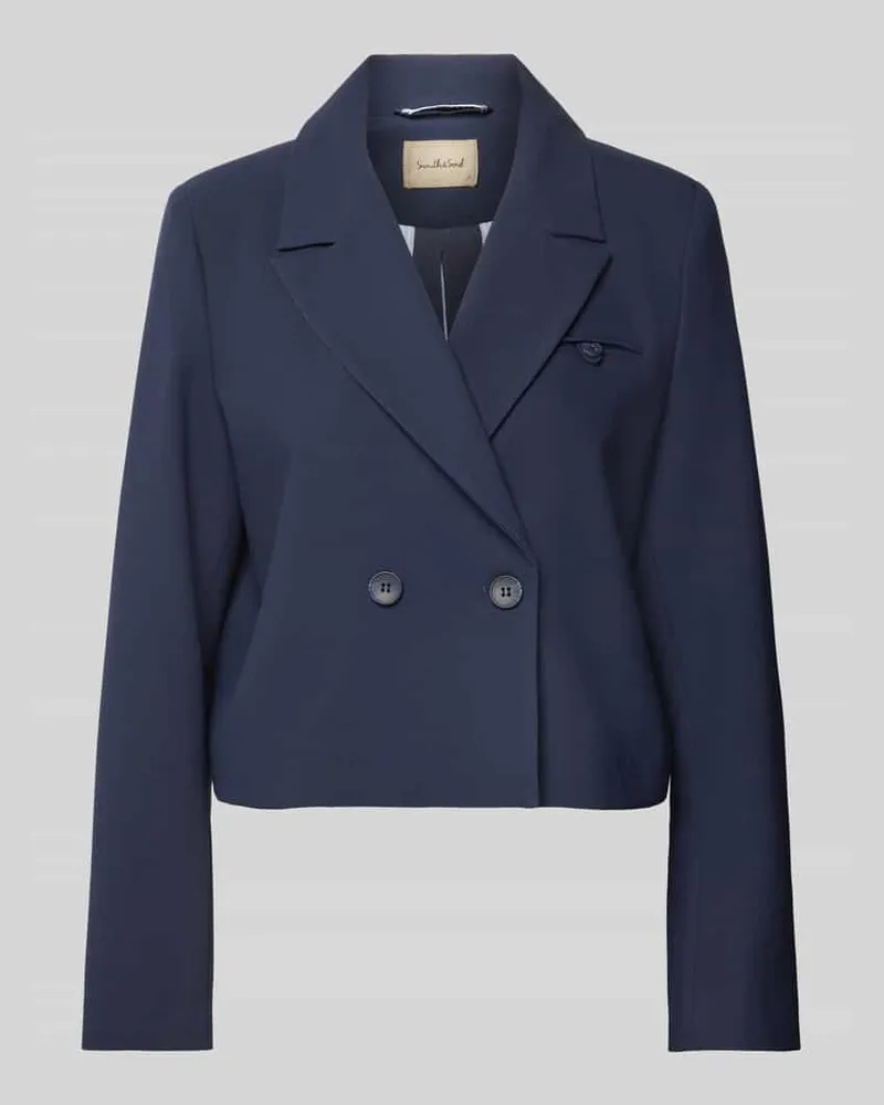 Smith & Soul Cropped Blazer in unifarbenem Design Marine