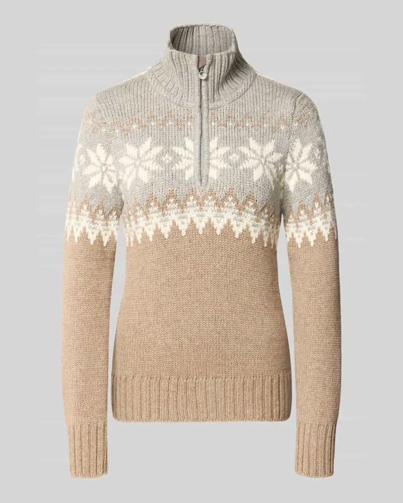 Dale of Norway Troyer aus Woll-Mix mit Stehkragen Modell 'Myking Beige