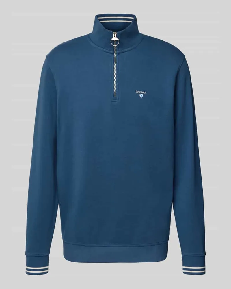 Barbour Slim Fit Sweatshirt aus reiner Baumwolle Modell 'ROSFORD Jeansblau
