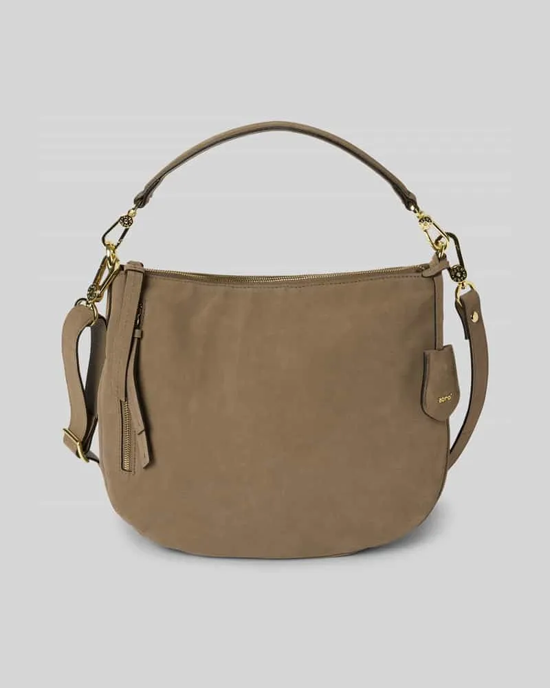 Abro Handtasche mit Label-Applikation Modell 'JUNA Taupe