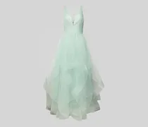 Abendkleid mit V-Ausschnitt und Taillenband