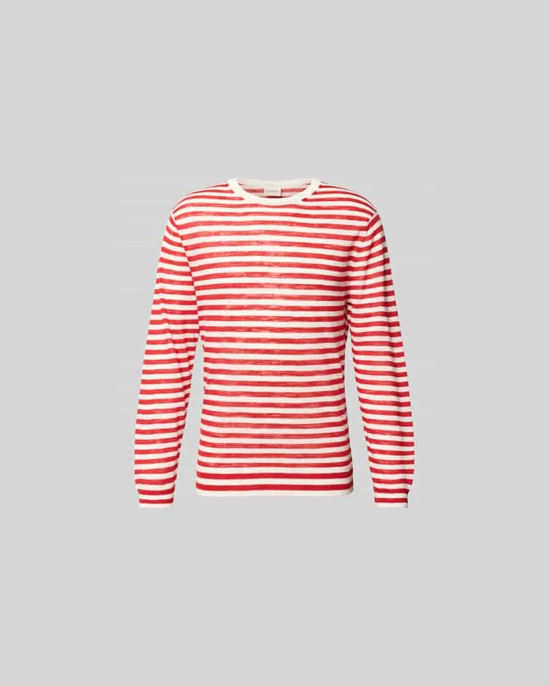 Closed Longsleeve aus Leinen-Mix Hellrot