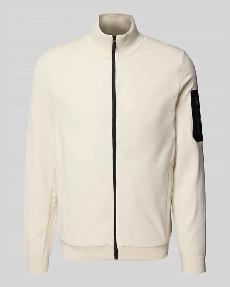 HUGO BOSS Regular Fit Thermo-Funktionsjacke mit Schurwoll-Anteil Modell 'MOMENTUM Offwhite