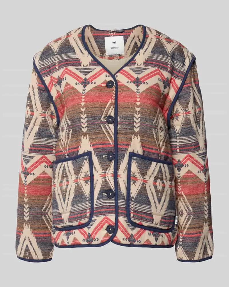 Mustang Regular Fit Blazer mit V-Ausschnitt Modell 'Roxbury Dunkelblau