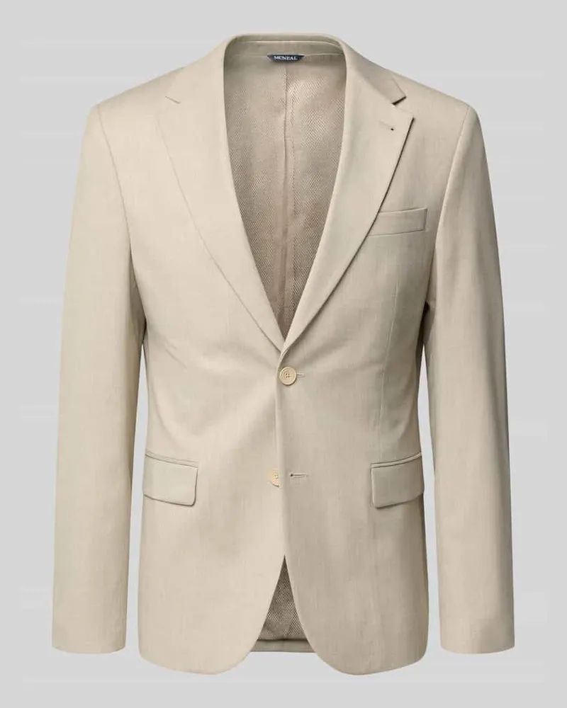McNeal Slim Fit 2-Knopf-Sakko mit Pattentaschen Beige