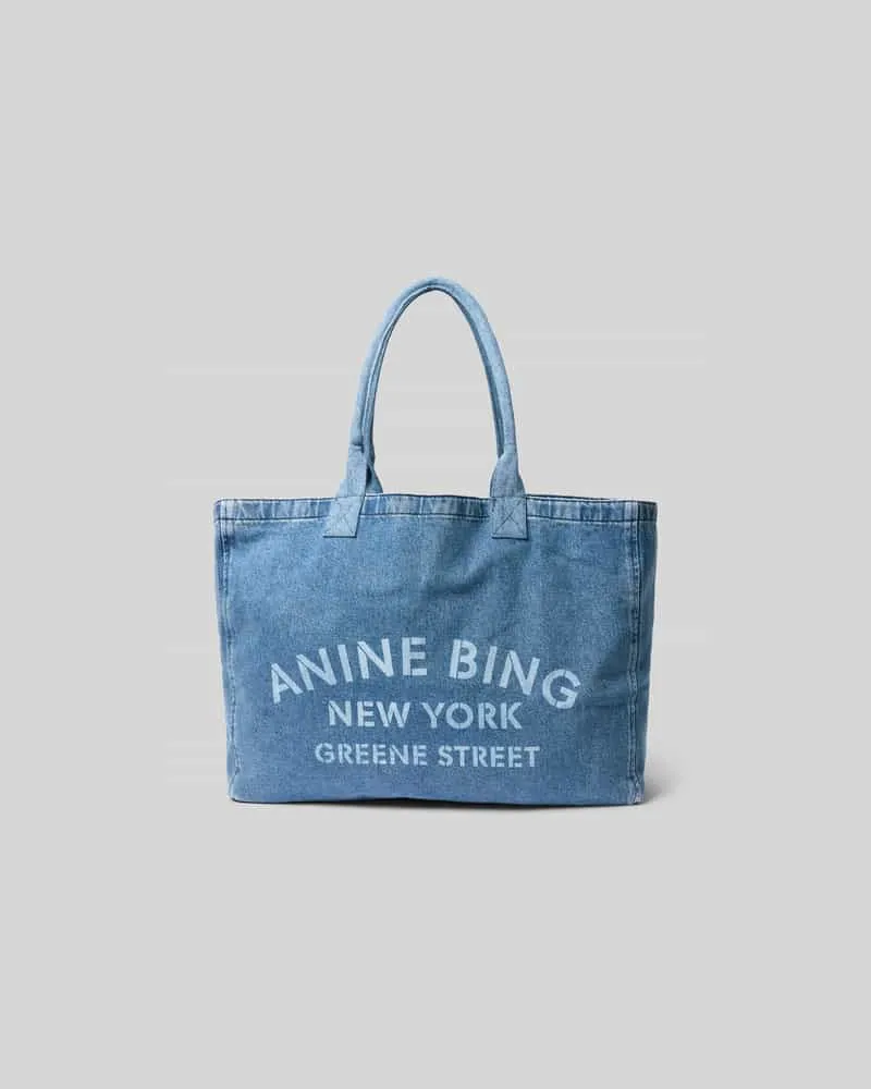 Anine Bing Tote Bag in Denim-Optik Blau