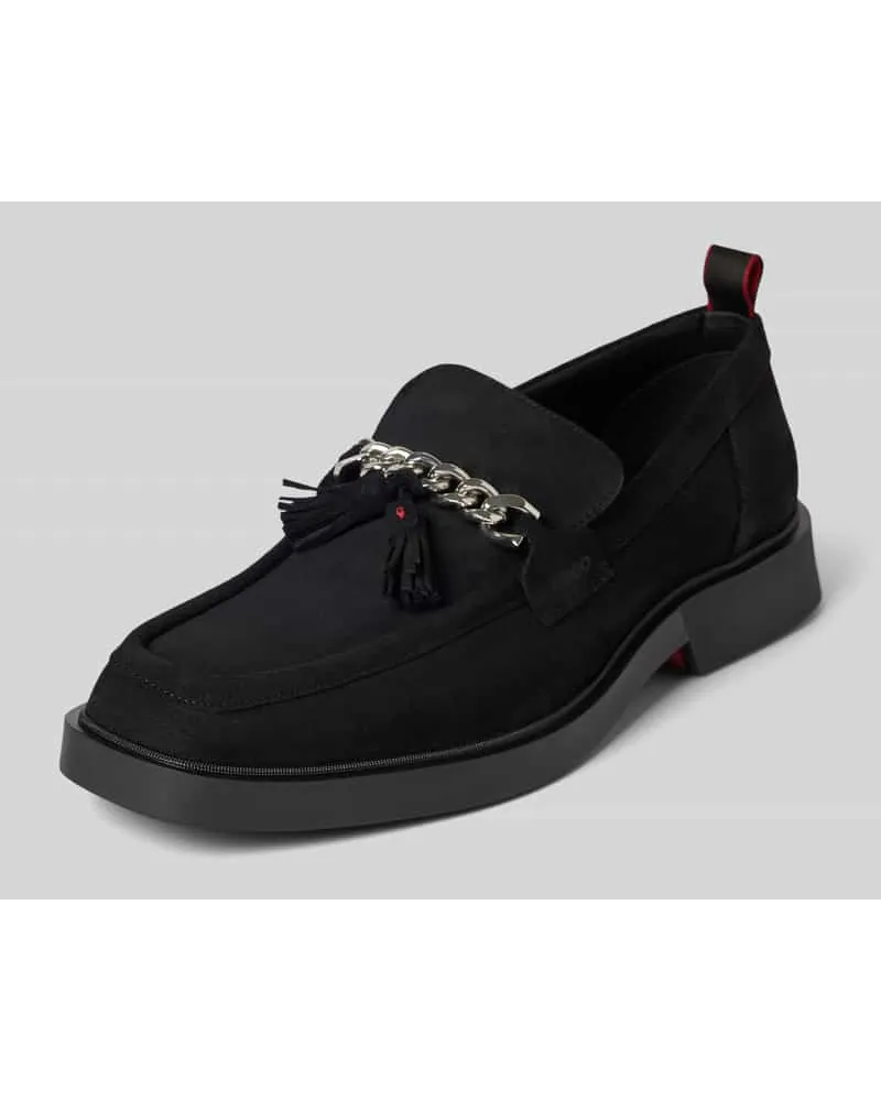 HUGO BOSS Tassel-Loafer mit Label-Detail Modell 'Iker Black