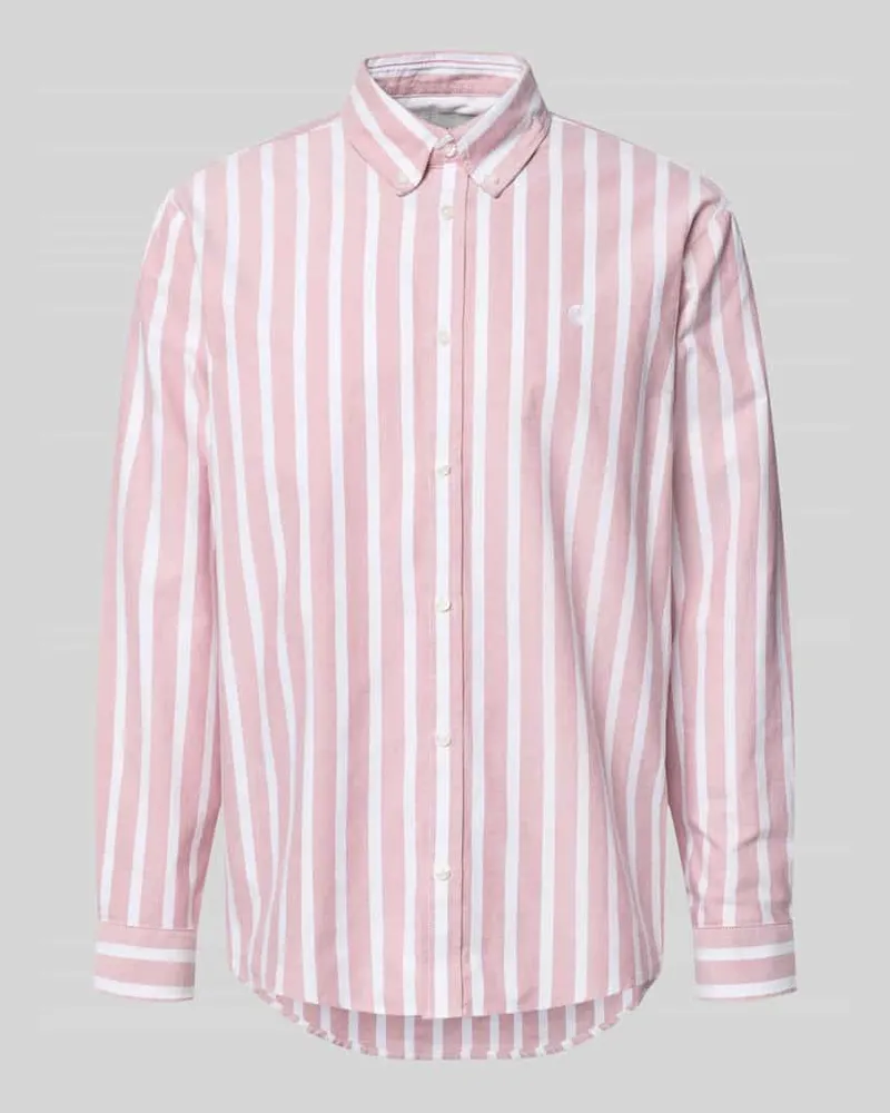 Carhartt WIP Regular Fit Freizeithemd mit Logo-Stitching Modell 'Deven Koralle