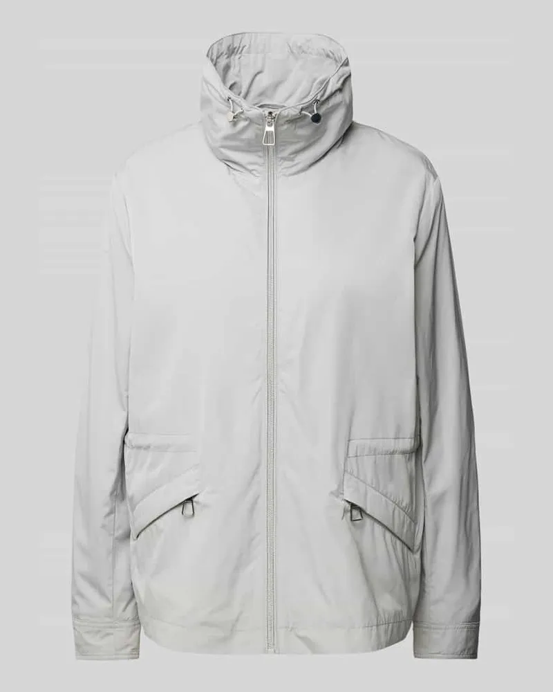 Christian Berg Parka mit seitlichen Reißverschlusstaschen Silber