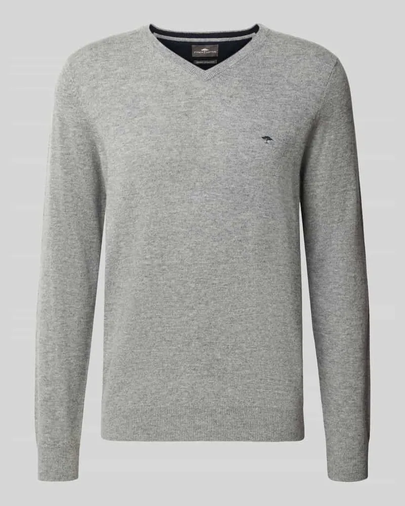 Fynch-Hatton Strickpullover aus Woll-Kaschmir-Mix Silber