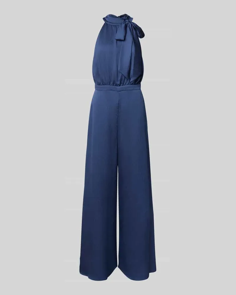 Swing Jumpsuit mit Stehkragen Blau