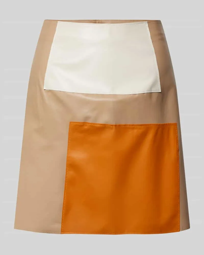 Marc Cain Lederrock mit seitlichem Reißverschluss Orange
