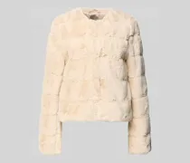 Jacke aus Kunstfell mit Rundhalsausschnitt