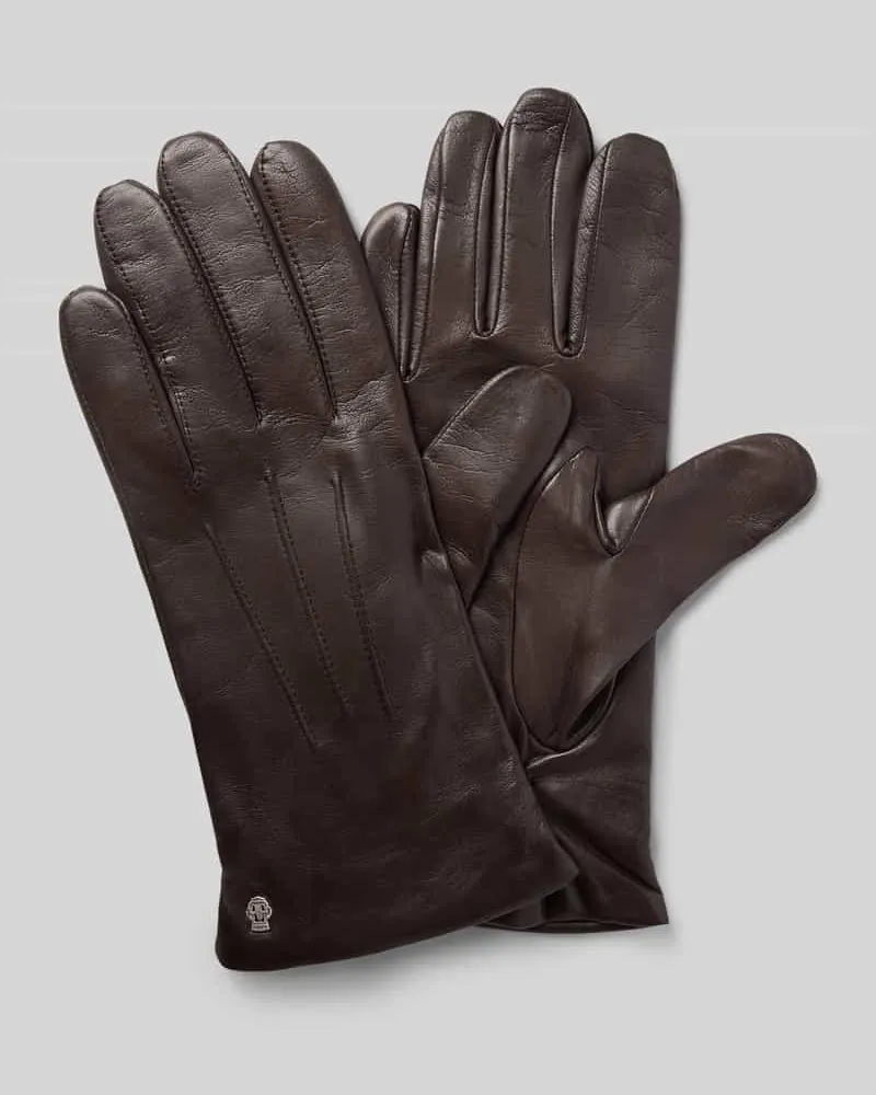 Roeckl Lederhandschuhe aus echtem Leder Modell 'Dover Dunkelbraun