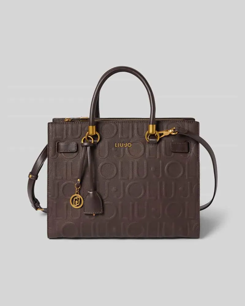Liu Jo Tote Bag mit Allover-Logo-Detail Modell 'Manhattan Dunkelbraun