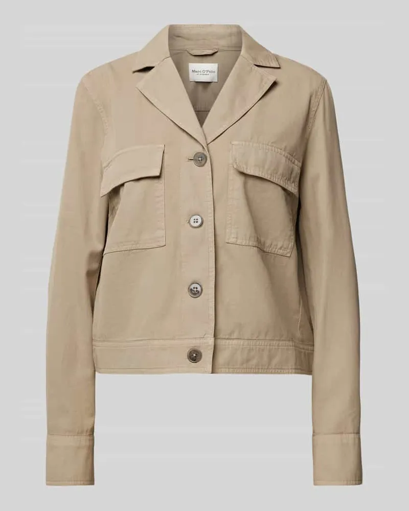 Marc O'Polo Regular Fit Caban-Jacke aus Baumwoll-Leinen-Mix Beige
