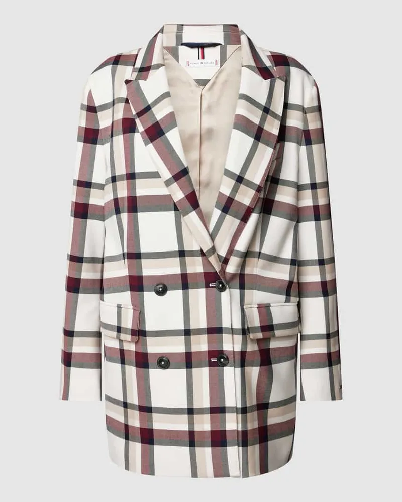 Tommy Hilfiger Blazer mit Karomuster Modell 'GLOBAL STRIPE CHECK Sand