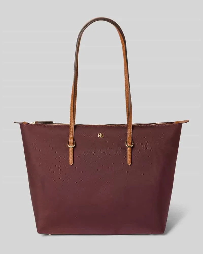 Ralph Lauren Tote Bag mit Label-Applikation Modell 'KEATON Bordeaux