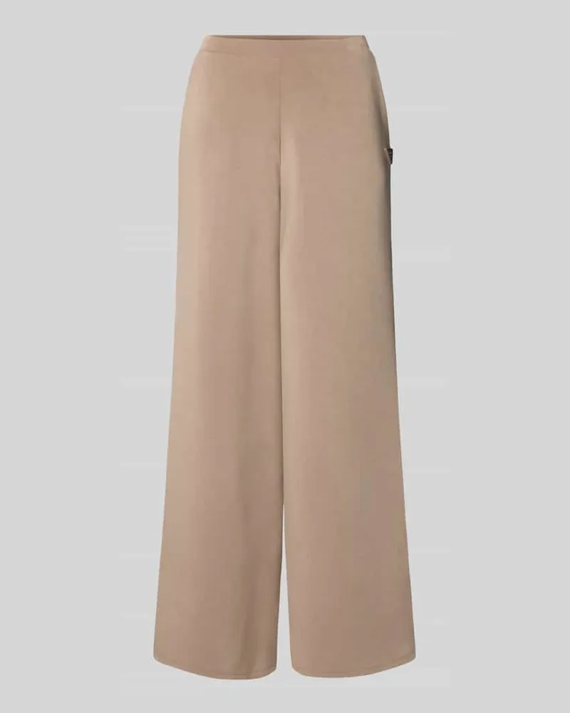 Guess Wide Leg Stoffhose mit Label-Applikation Modell 'OLYMPE Taupe