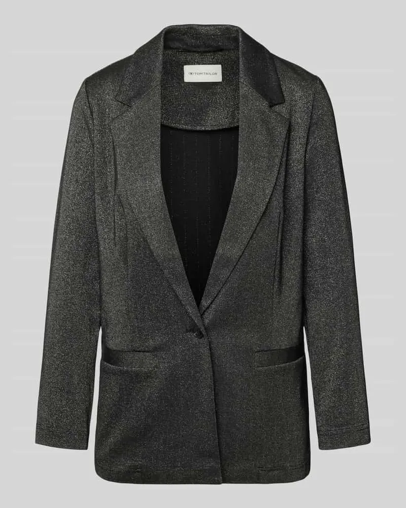 Tom Tailor Regular Fit Longblazer mit Baumwoll-Anteil Anthrazit