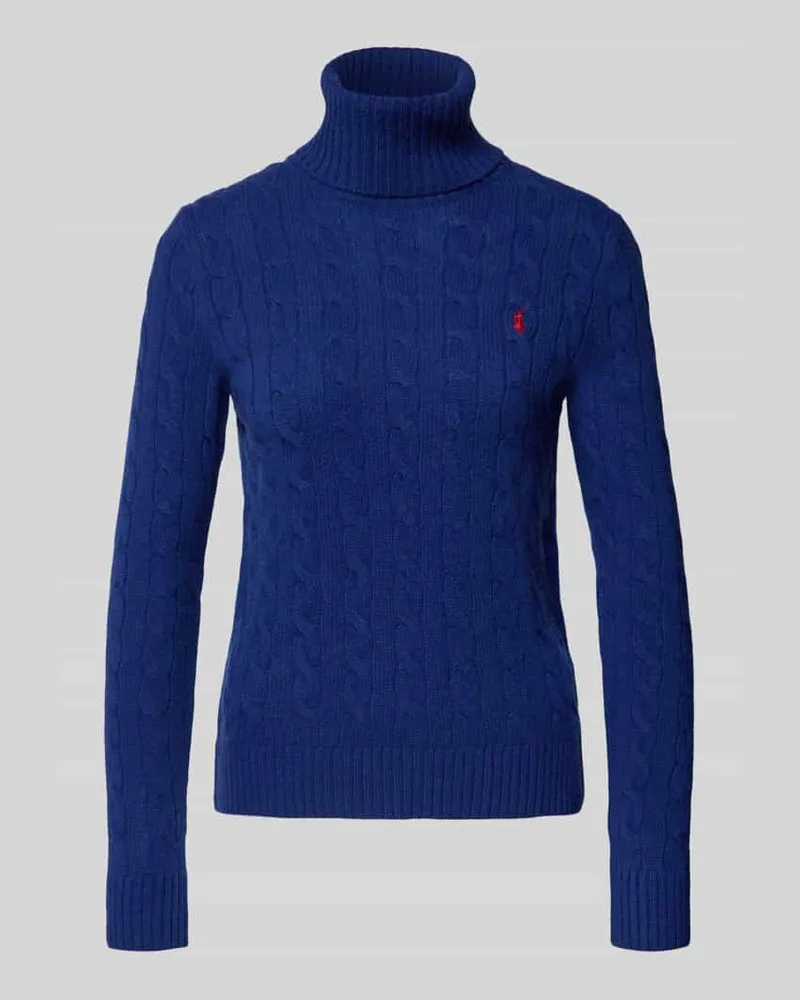 Ralph Lauren Strickpullover mit Label-Stitching Dunkelblau