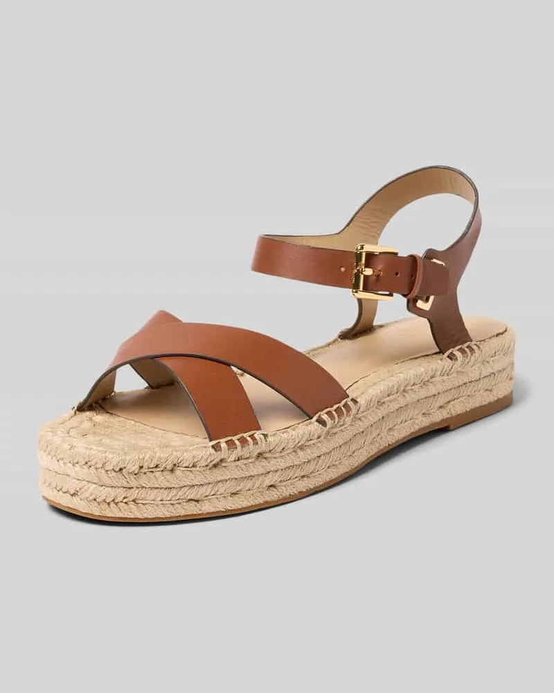 Ralph Lauren Sandalen aus reinem Leder Modell 'EMERYN ESPDR Cognac
