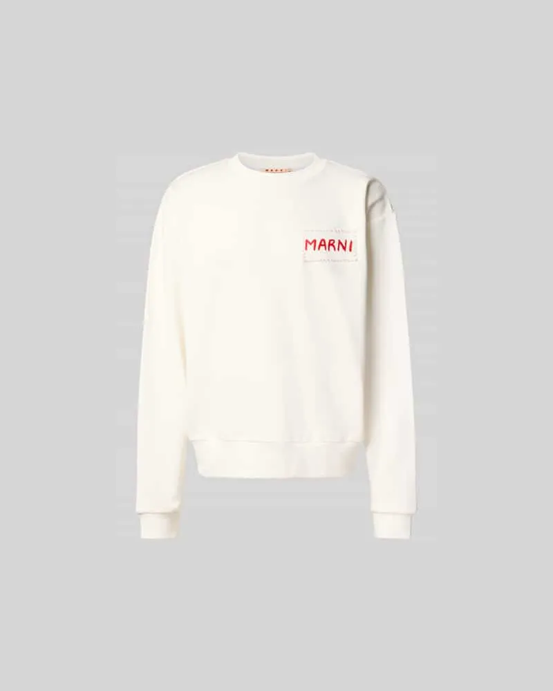 Marni Sweatshirt mit Label-Detail Offwhite