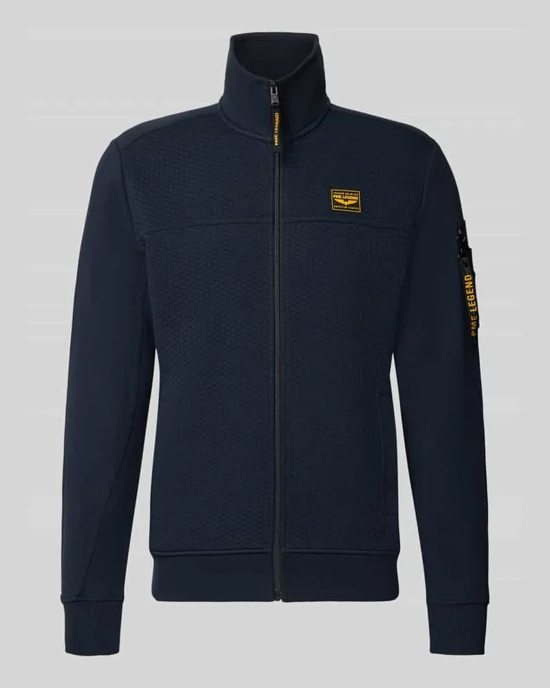 PME Legend Sweatjacke mit Stehkragen und Label-Patch Marine